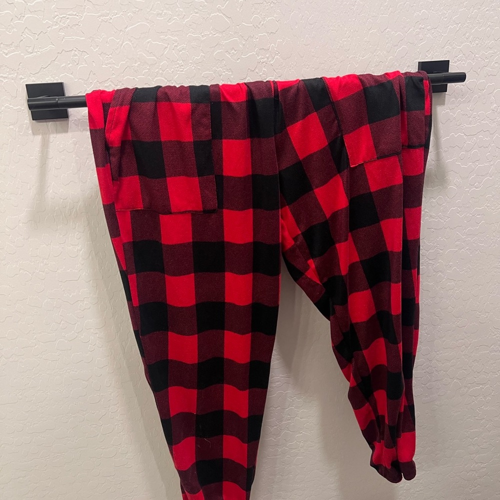 Cozy Red and Black Plaid Kids Pajamas